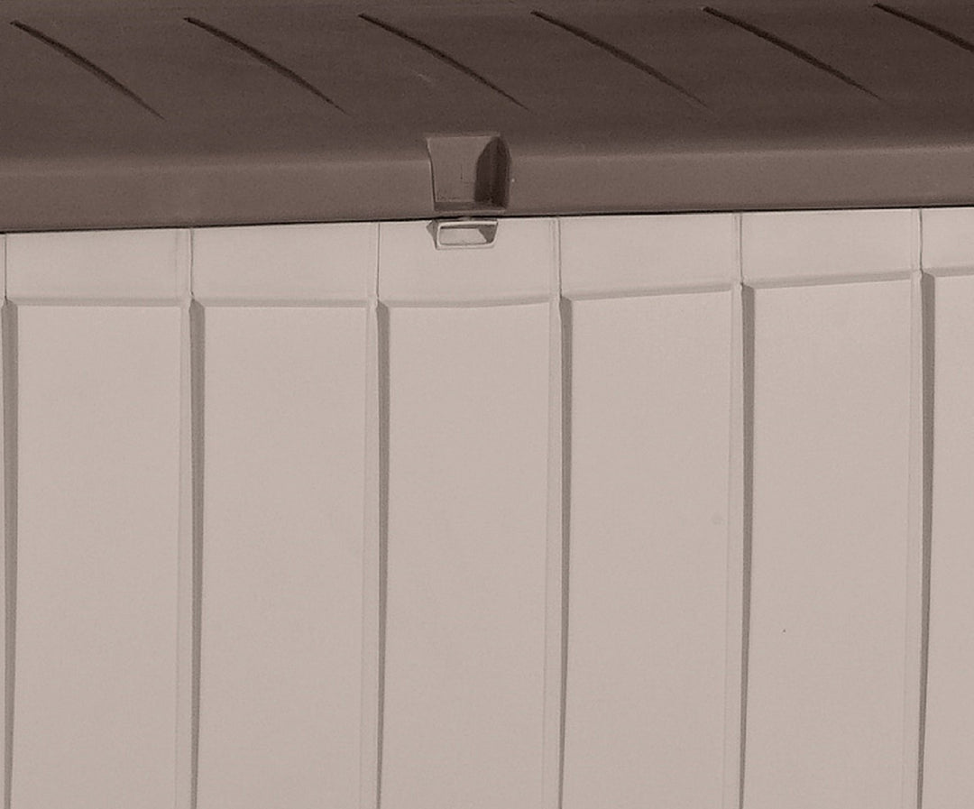 Keter Novel Outdoor Plastic Storage Box Garden Furniture Beige and Brown 124 x - Diamond Home USA