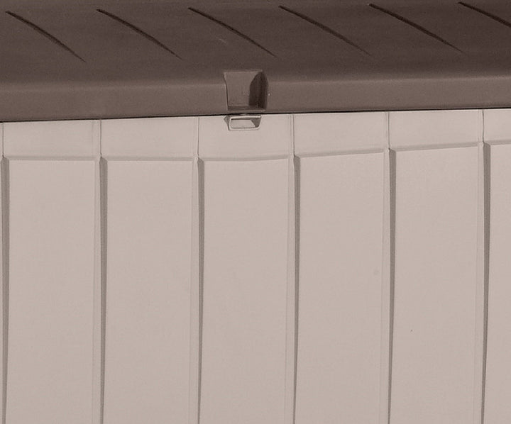 Keter Novel Outdoor Plastic Storage Box Garden Furniture Beige and Brown 124 x - Diamond Home USA