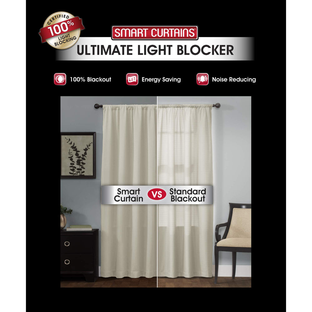 Maytex Jamie Blackout Window Curtain 50 inches x 84 inches Stone - Diamond Home USA