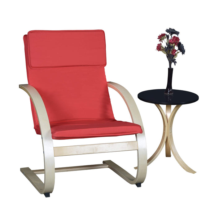 Niche Mia Bentwood Reclining Chair Beech/Crimson - Diamond Home USA