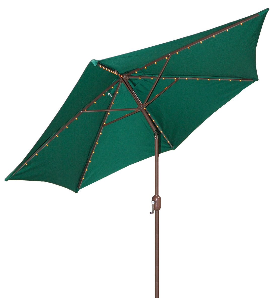 Tropishade Tropilight with LED Lighted 9 ft Bronze Aluminum Market Umbrella with - Diamond Home USA