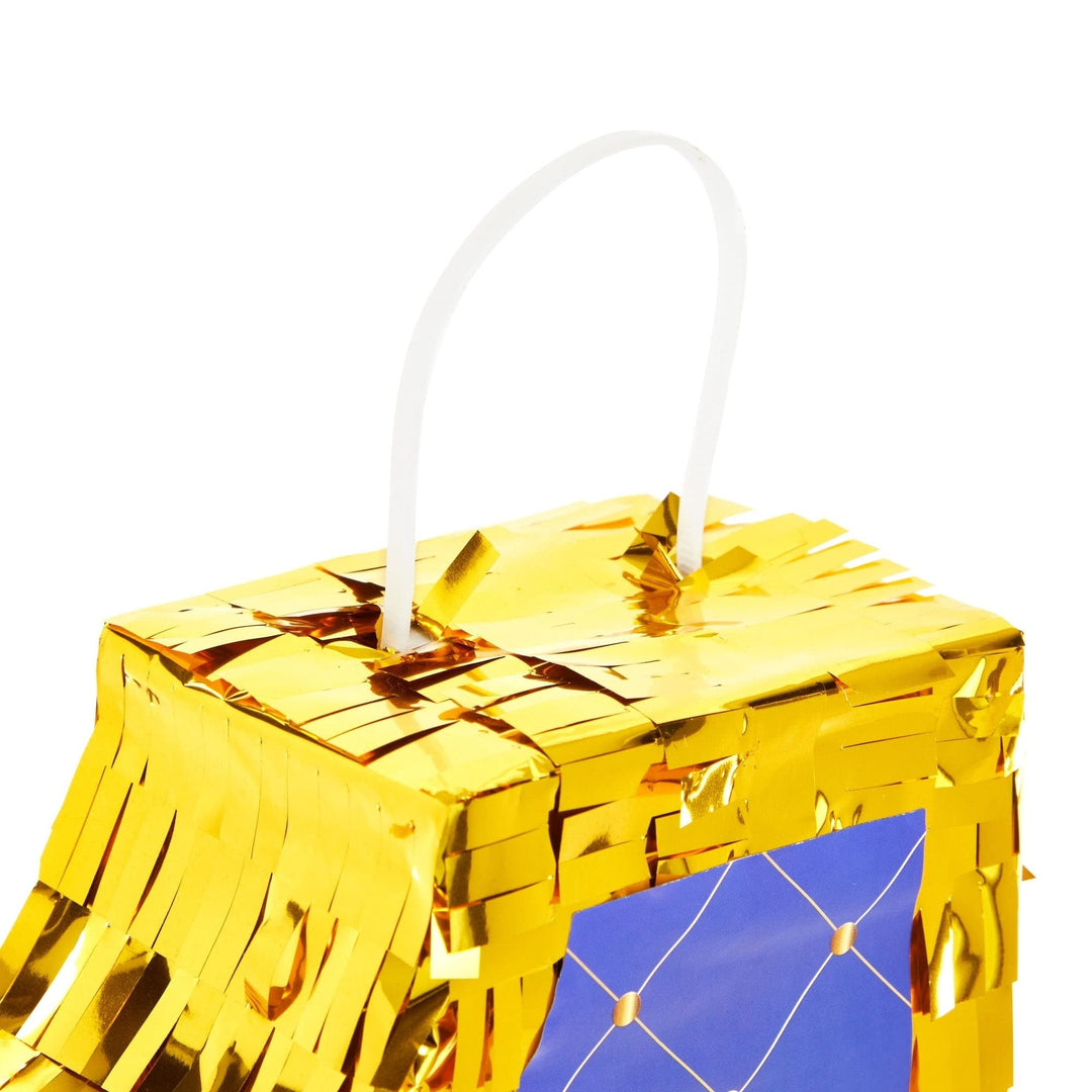 Small Royal Blue and Gold Number 1 Pinata with Pull Strings for 1st Birthday - Diamond Home USA