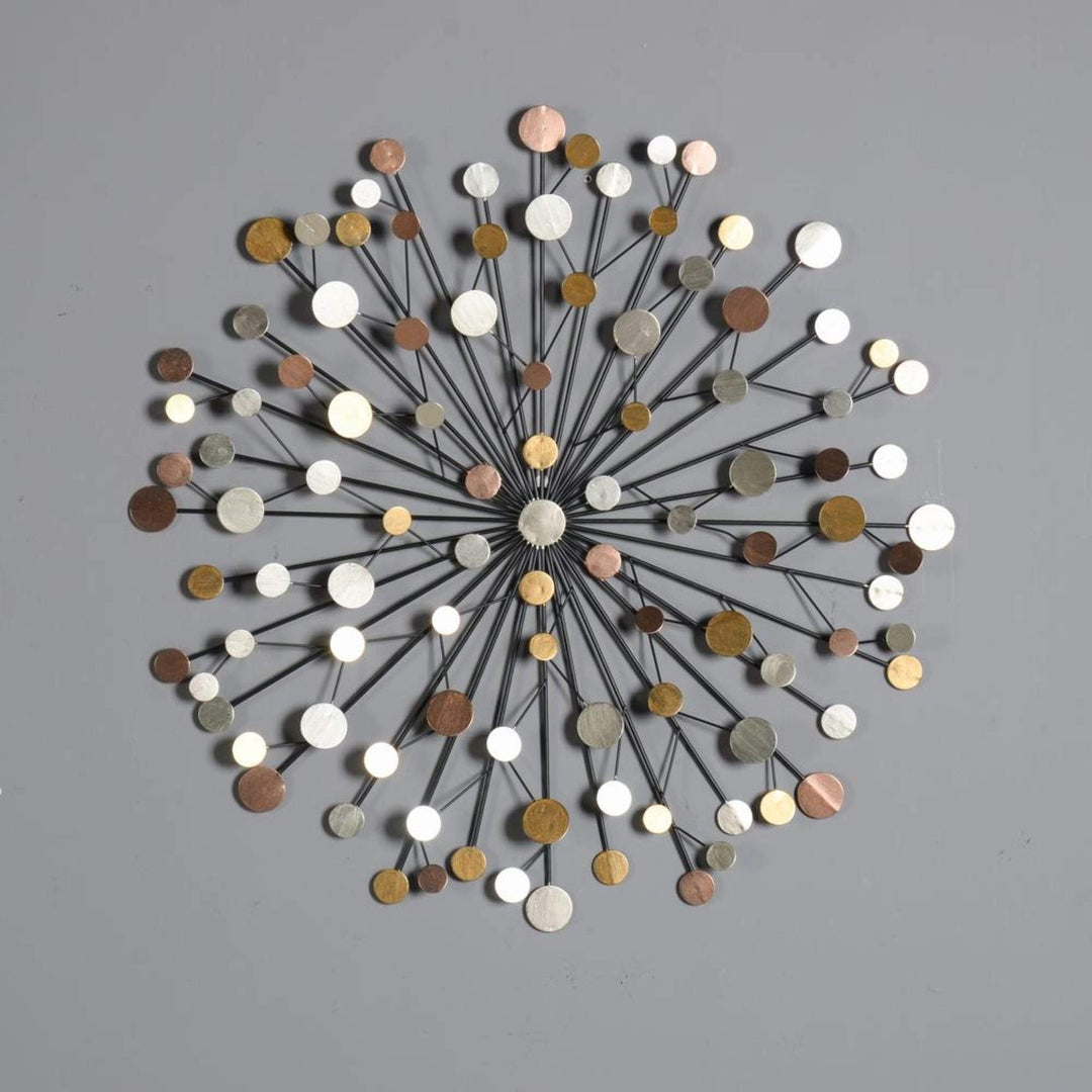 Abstract Iron Wall Decor Black Gold Silver Mid-Century Modern Includes Hardware - Diamond Home USA