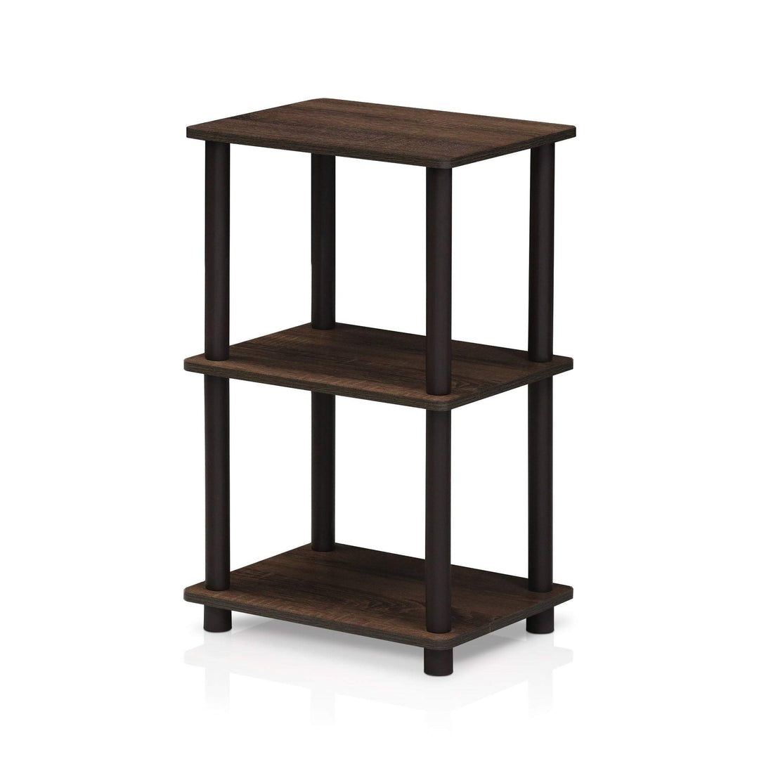 Walnut/Brown 2-Space Shelf Brown Modern Contemporary Wood Walnut Finish Includes