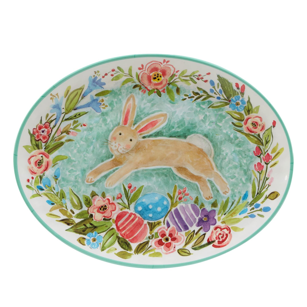Joy Of Easter 2 Piece Platter Set 18" X 13.5" Multi Color Floral Casual - Diamond Home USA