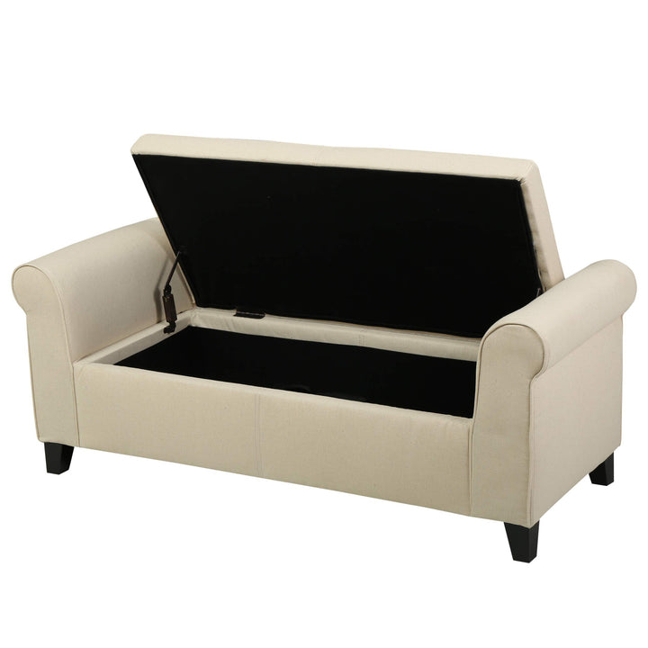 Christopher Knight Home Danbury Armed Fabric Storage Bench Dark