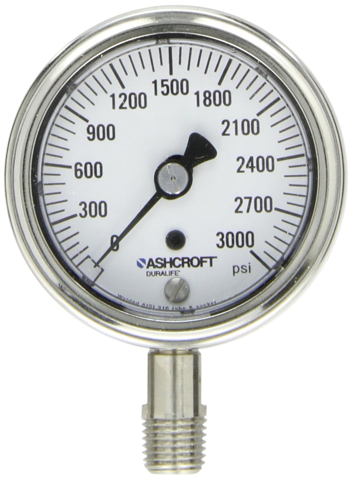 Ashcroft Duralife Type 1009SW Stainless Steel Case Pressure Gauge with Stainless