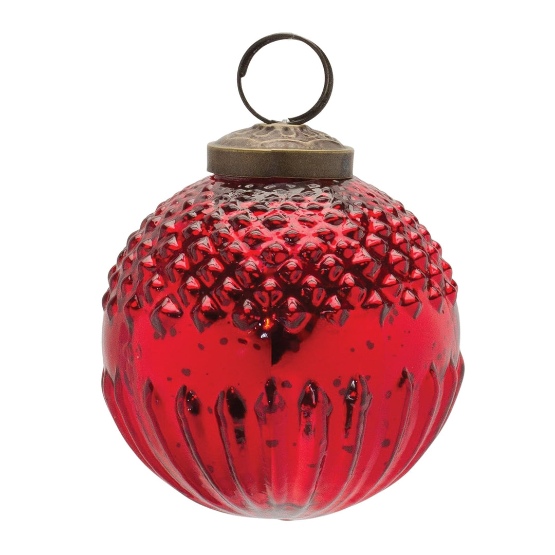 Mercury Glass Ball Ornament (Set of 6) Red