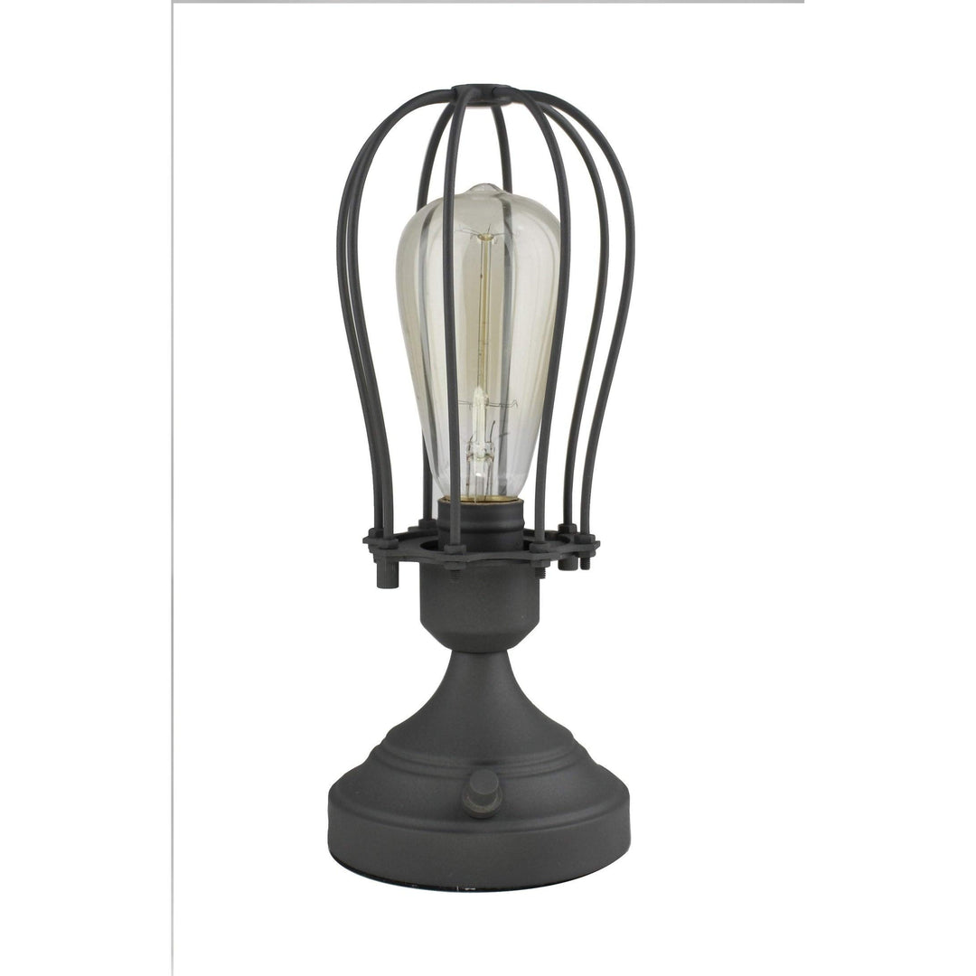 Industrial Cage Table Lamp Charcoal Gray Grey