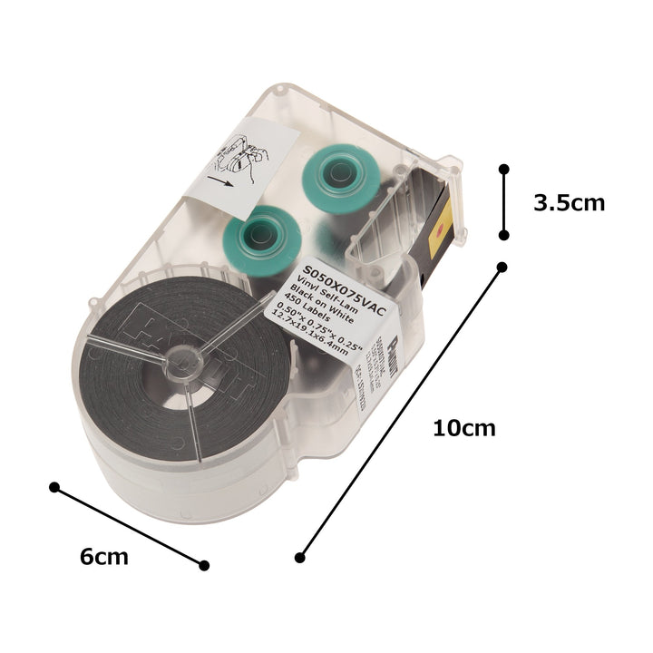 Panduit S100X075VAC P1 Cassette Self-Laminated Label Vinyl White 1.00 by - Diamond Home USA