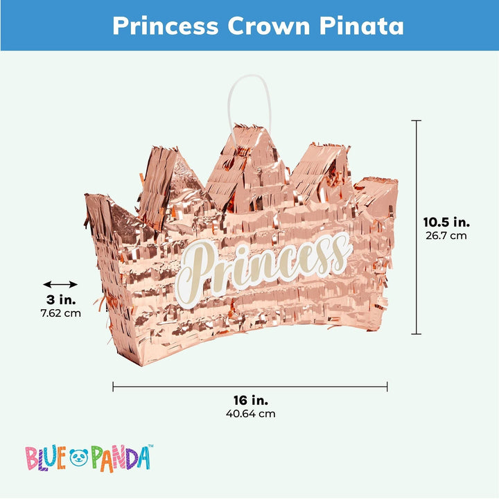 Rose Gold Crown Pinata for Girls Princess Theme Birthday Party Decorations - Diamond Home USA