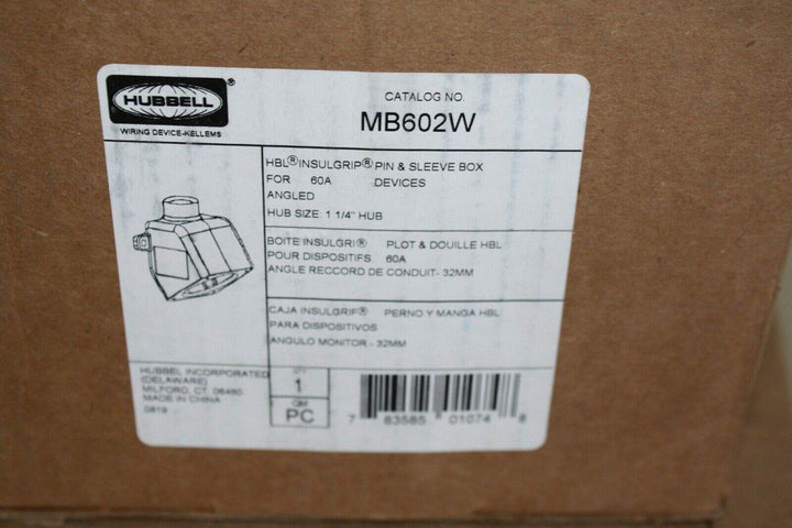 Hubbell MB602W Back Box PS INS ANG Box 60A 1 1/4IN HUB Alum - Diamond Home USA
