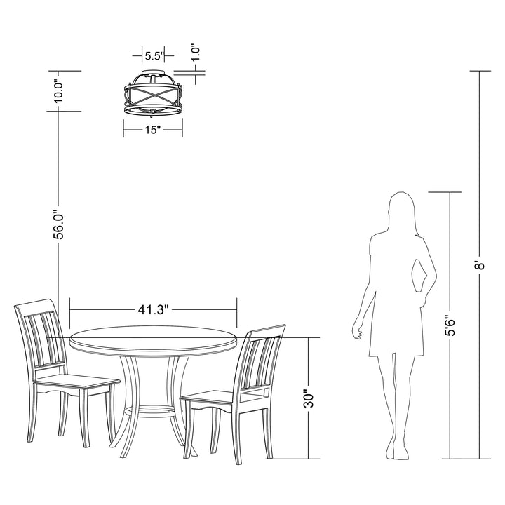 The Lighting Store Blanca Antique Black Opal Glass Shade Semi-Flush Mount - Diamond Home USA