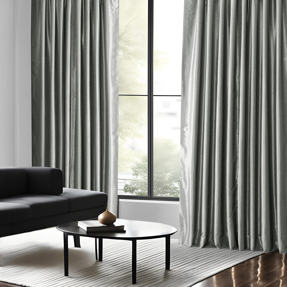 HPD Half Price Drapes Grommet Blackout Curtains for Bedroom Faux Dupioni Silk 50 - Diamond Home USA