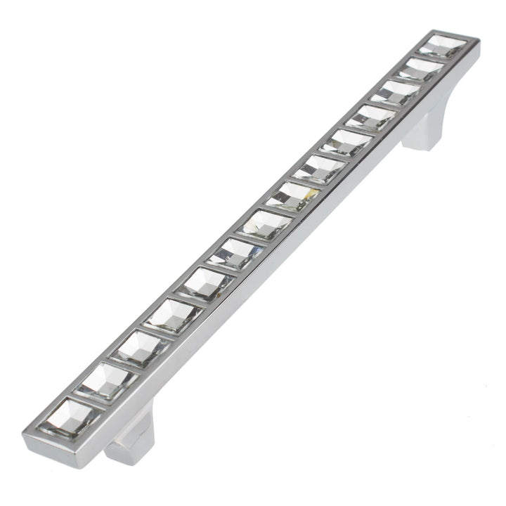 5-Pack 5 in. Center K9 Crystal Cabinet Pulls Polished Chrome Glam Finish