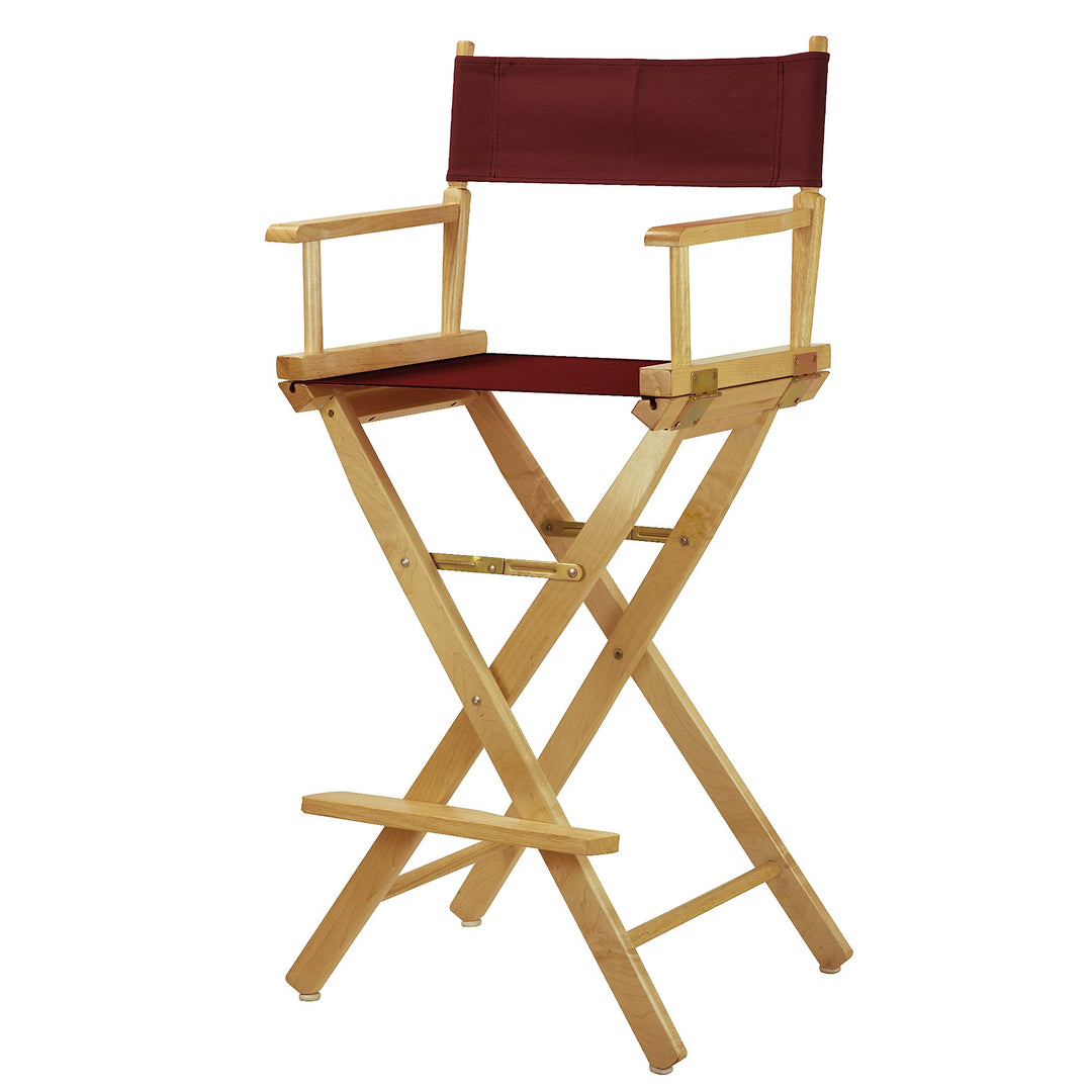Casual Home Natural Frame/Burgundy Canvas 30" Bar Height Directors-Chairs