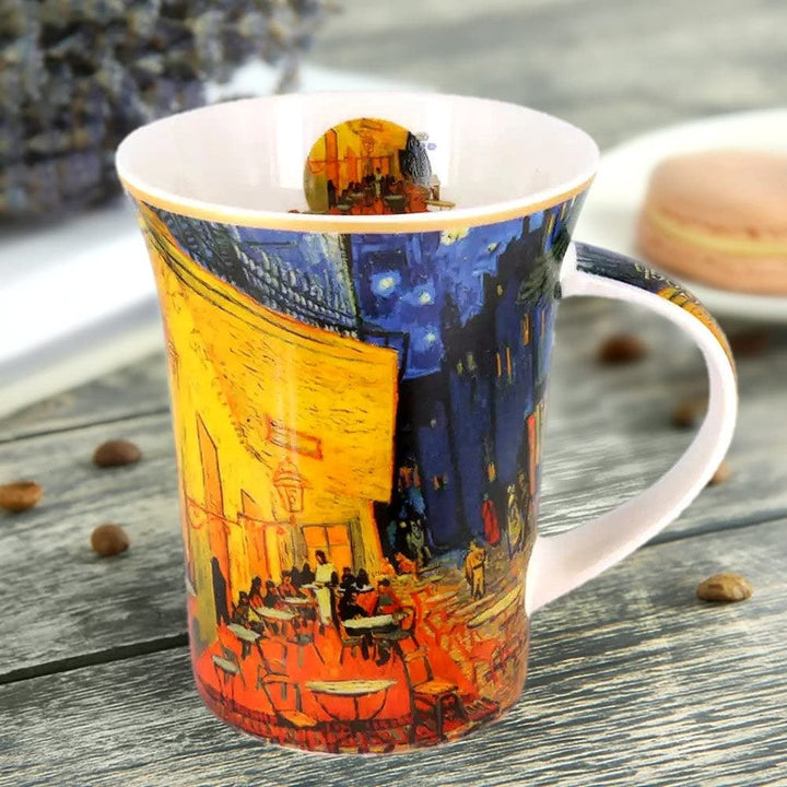The Cafe Terrace At Night V.gogh Porcelain Mug In A Gift Box Multi Color - Diamond Home USA
