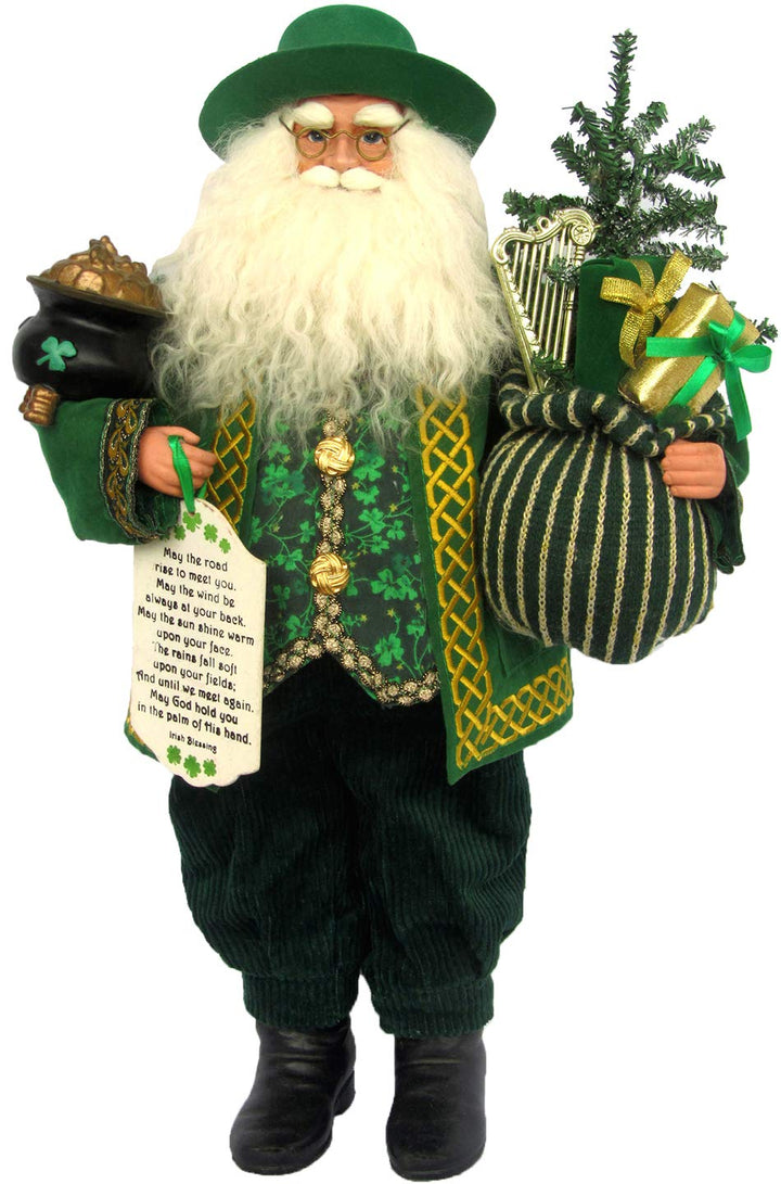 Santa's Workshop Irish Claus Figurine 18" Tall Green