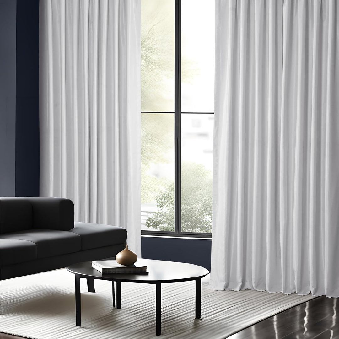 HPD HALF PRICE DRAPES Ruched Faux Dupioni Silk Curtains for Living Room 50 X