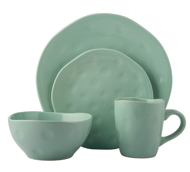 Melange Stoneware 32-Piece Dinnerware Set|Irregular Shape Collection|Service for