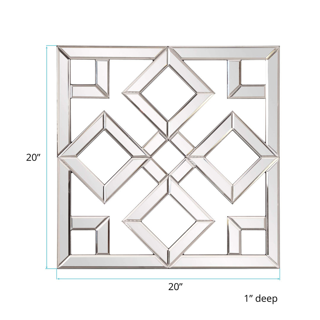 Howard Elliott Moira Wall Mounted Interlocking Square Mirror with Geometric - Diamond Home USA