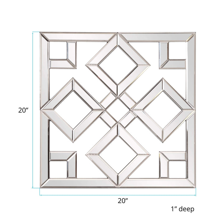 Howard Elliott Moira Wall Mounted Interlocking Square Mirror with Geometric - Diamond Home USA