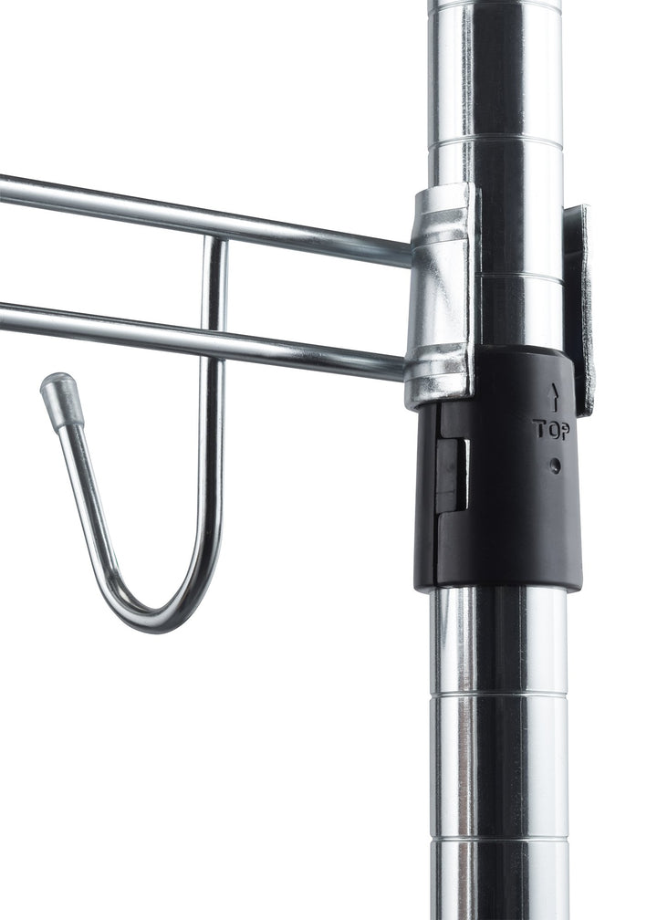 TRINITY Eco Rolling Garment Rack with Shelves Hooks for Clothing - Diamond Home USA