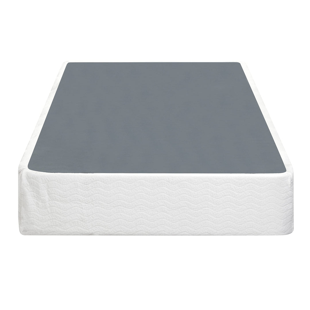 Mattress Foundation Twin White Fabric Metal Black Includes Hardware - Diamond Home USA