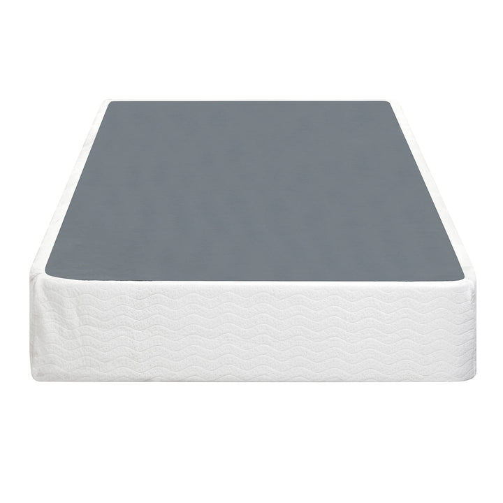 Mattress Foundation Twin White Fabric Metal Black Includes Hardware - Diamond Home USA