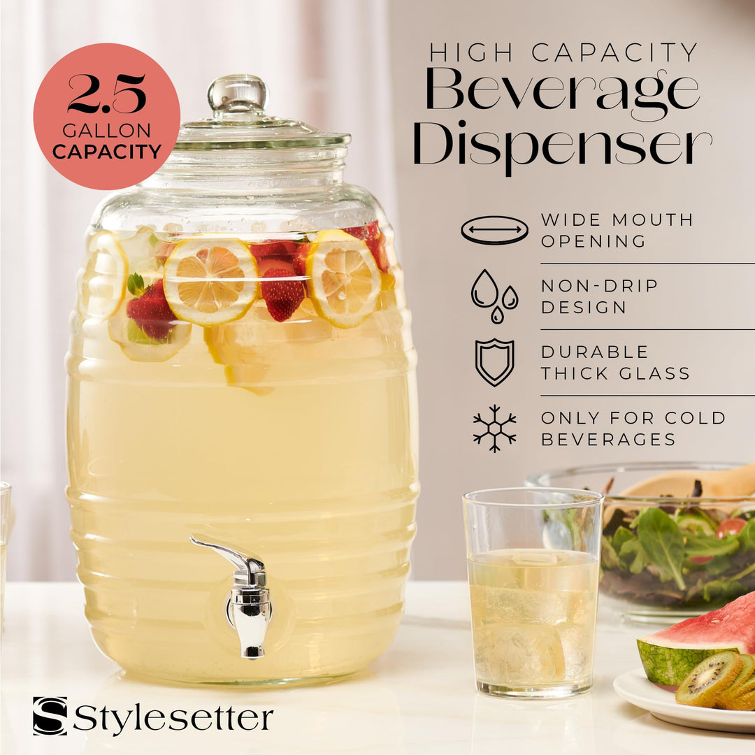 Style Setter Oak Grove Beverage Dispenser Cold Drink Dispenser w/ 2.5-Gallon - Diamond Home USA