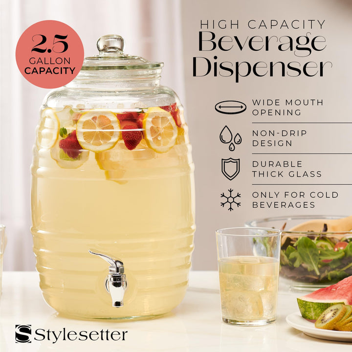 Style Setter Oak Grove Beverage Dispenser Cold Drink Dispenser w/ 2.5-Gallon - Diamond Home USA