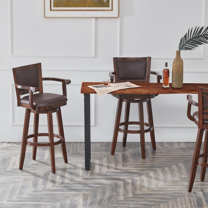 Boraam Broadmoor Swivel Extra Tall Barstool 50-Inch Cappuccino - Diamond Home USA
