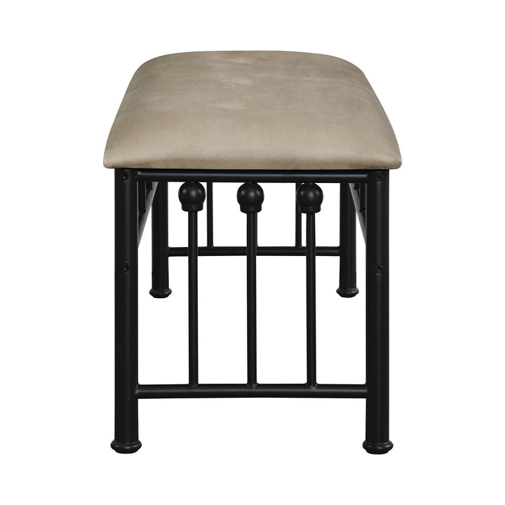Brown and Bronze Upholstered Bench Solid Transitional Fabric Metal Finish - Diamond Home USA