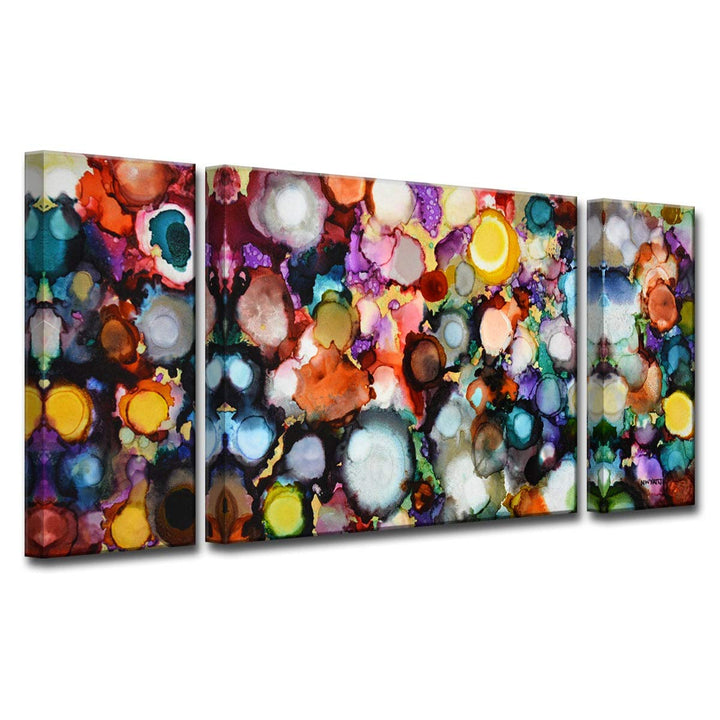 Festive Jewels' by Jr. Abstract Wrapped Canvas Wall Art Blue Green Red Modern - Diamond Home USA