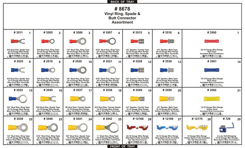 Disco Automotive 8678 Vinyl Wire Terminal Assortment - Diamond Home USA