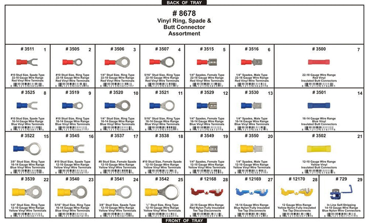 Disco Automotive 8678 Vinyl Wire Terminal Assortment - Diamond Home USA