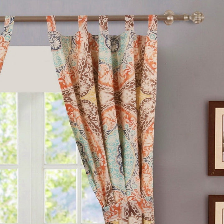 Window Treatments Tab Top Curtains Panels Lined Bohemian Boho Chic Geometric - Diamond Home USA