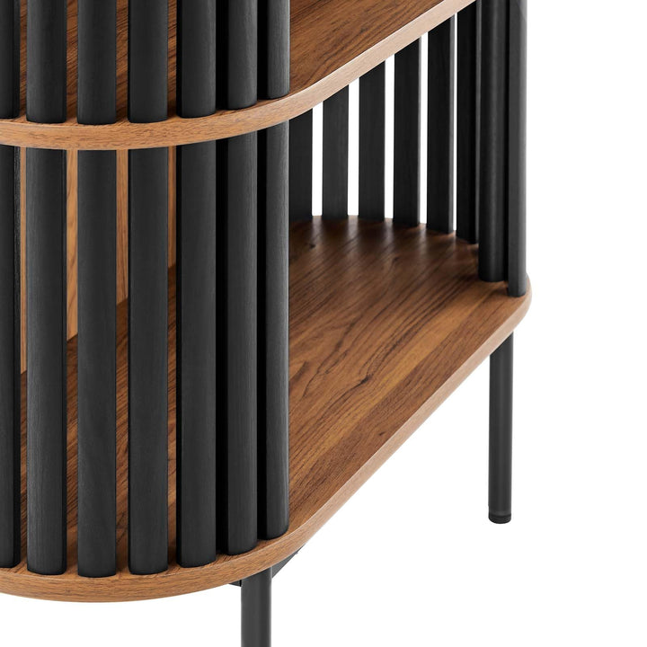 Modway EEI-6524-WAL-BLK Fortitude Three Tier Display Cabinet Walnut Black - Diamond Home USA