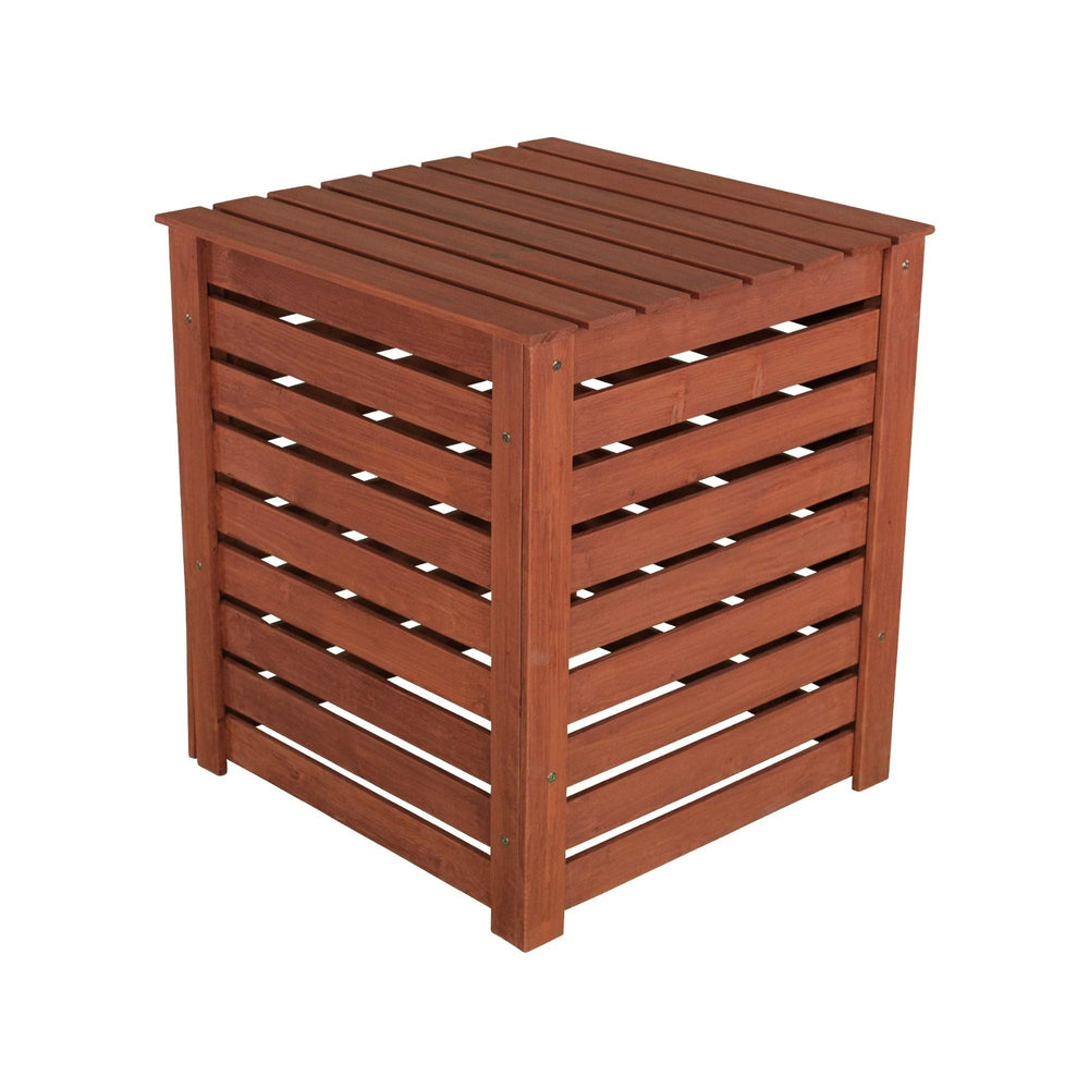 Solid Wood Slatted Compost Bin Medium Brown Cedar Uv Protected - Diamond Home USA