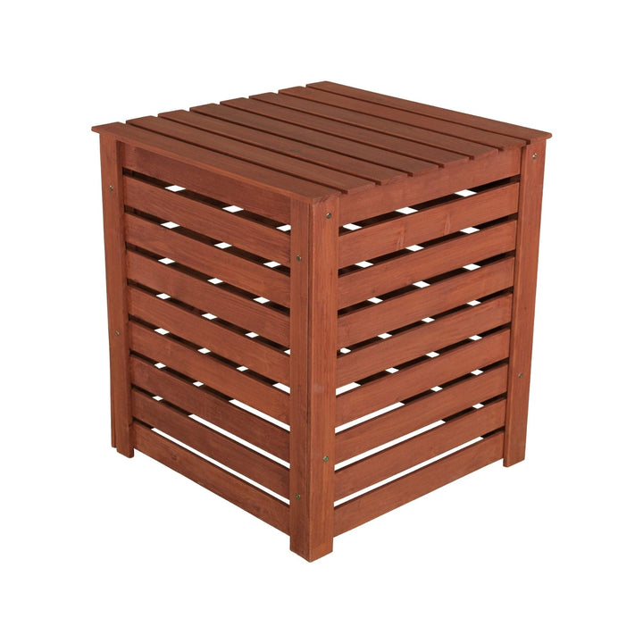 Solid Wood Slatted Compost Bin Medium Brown Cedar Uv Protected - Diamond Home USA