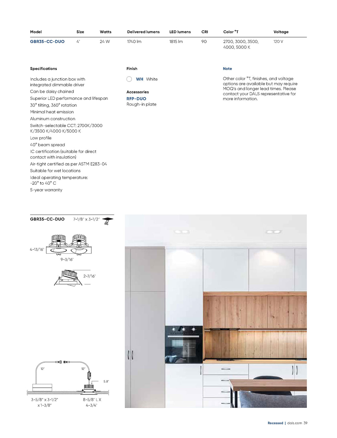 Revolve Duo 3.5 Inch Regressed Gimbal Downlight White - Diamond Home USA