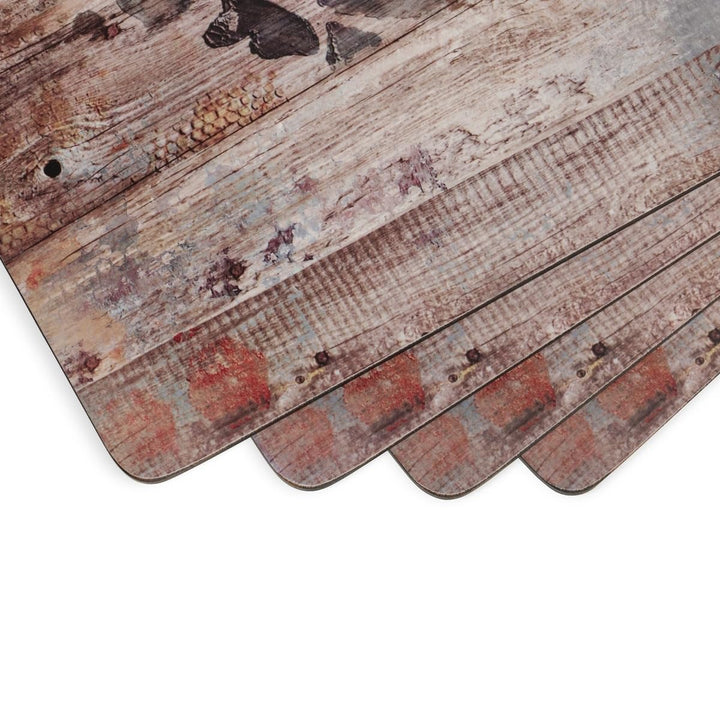 Frozen in Time Placemats Set of 4 15.7 Inches X 11.7 Each Beige Brown Casual - Diamond Home USA