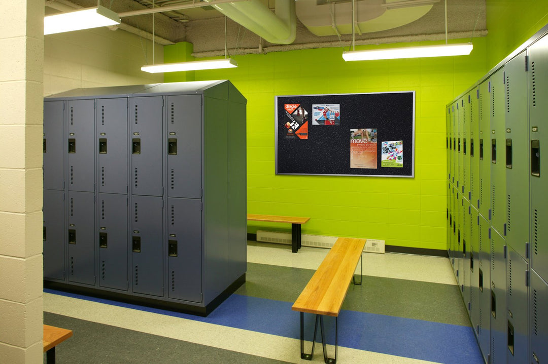 Ghent Bulletin Board Recycled Rubber Aluminum Frame 24" x 36" Tan Speckled - - Diamond Home USA