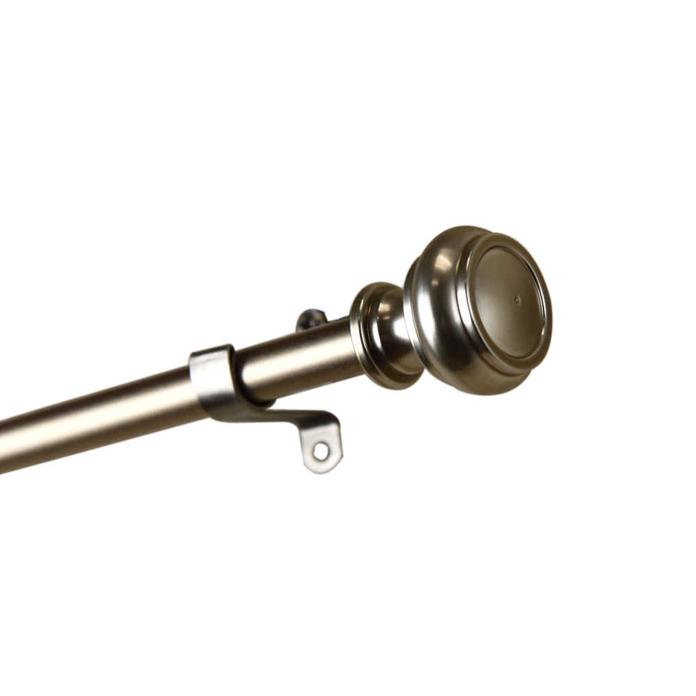 InStyleDesign Pottery Adjustable Curtain Rod 7/16-Inch Cocoa 18-28 inch Brown - Diamond Home USA