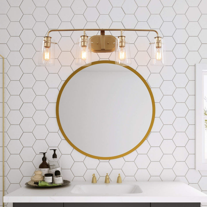 Mid-Century 4-Lights Bathroom Vanity Lighting Wall Sconce for Powder Room L - Diamond Home USA