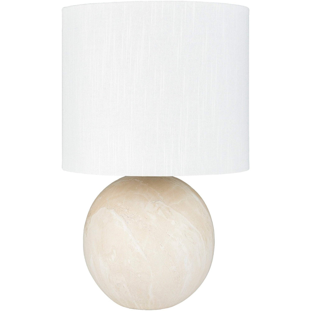 Cream Faux Marble Ceramic Table Lamp Beige Modern Contemporary Bulbs Included - Diamond Home USA