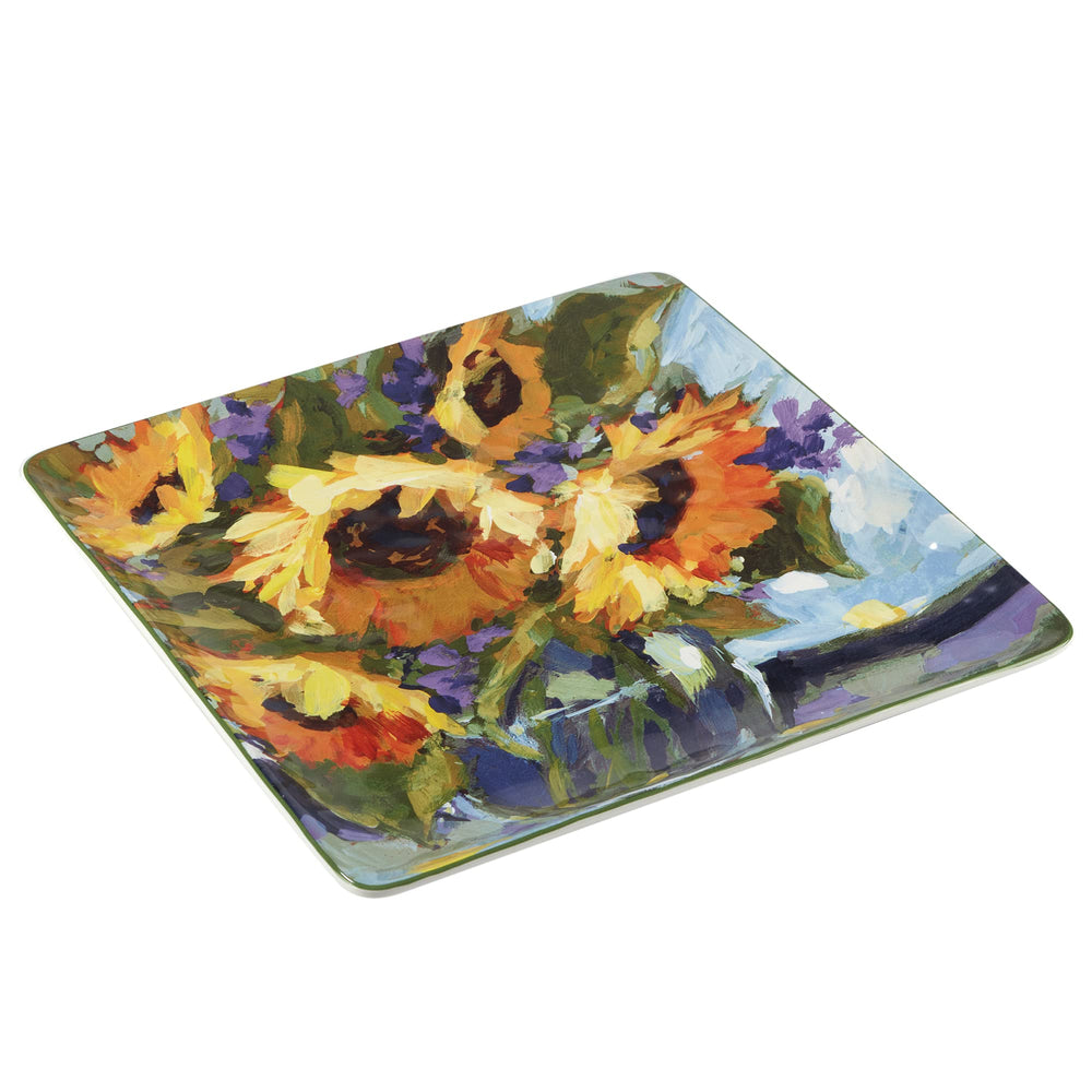Certified International Sunflower Bouquet Square Platter 12.5" - Diamond Home USA