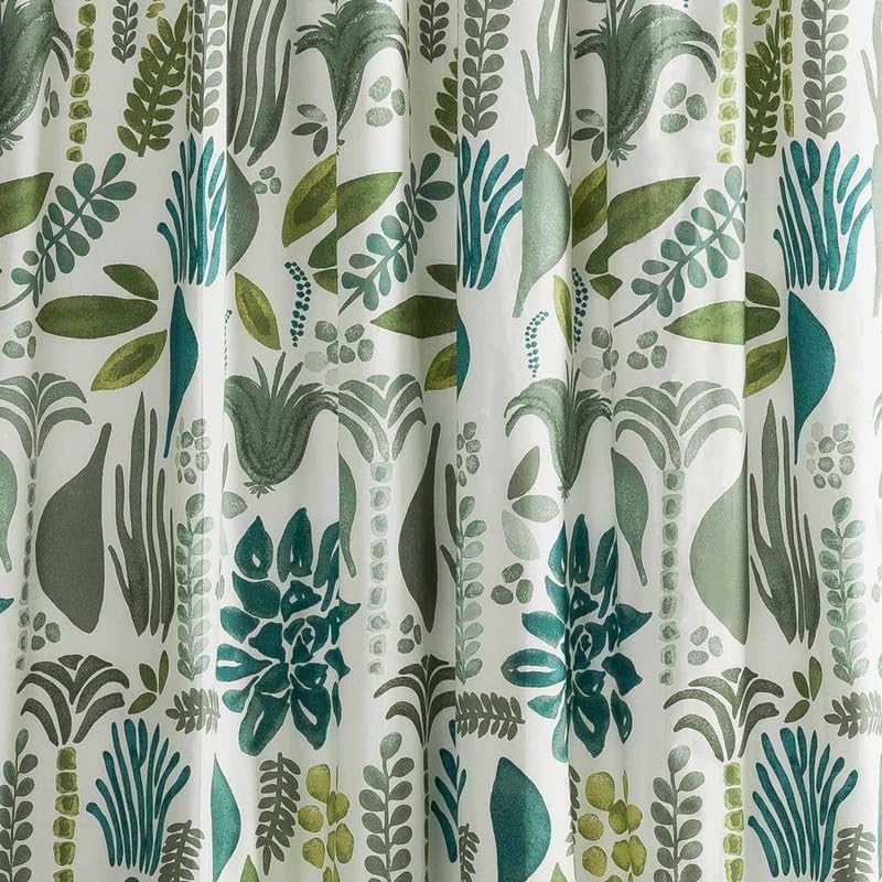 Botanical Shower Curtain Green Bohemian Eclectic Cotton - Diamond Home USA