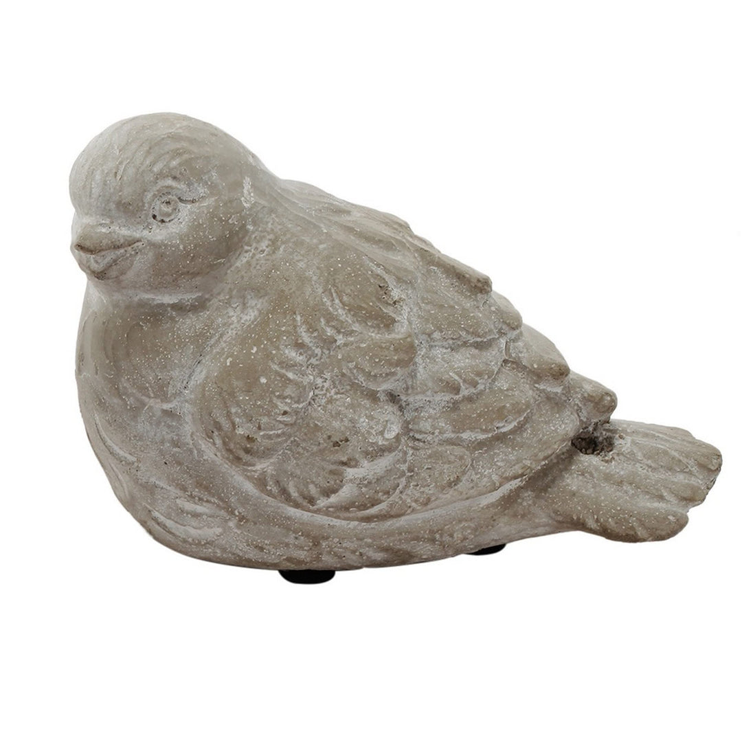 Set of 2 Sitting Resting Birds Accent Weathered Gray Ceramic Grey Modern - Diamond Home USA