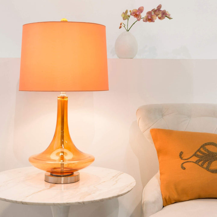 Modern Solid Orange Table Lamp Contemporary Transitional - Diamond Home USA